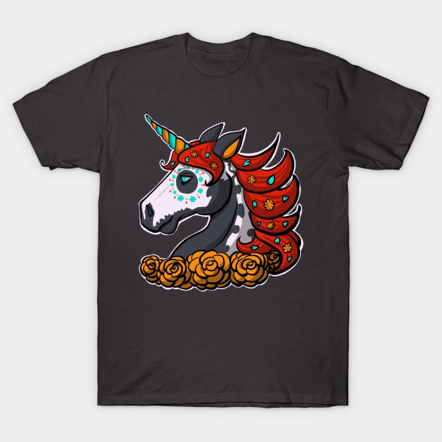 Sugar Skull Unicorn T-Shirt by Geekybat